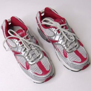 Aetrex Edge women’s running shoe pink and silver Sz 10 Extra Wide